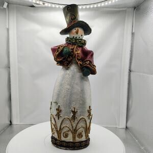 Large Victorian Rustic Snowman Figurine Resin Winter Holiday Home Décor